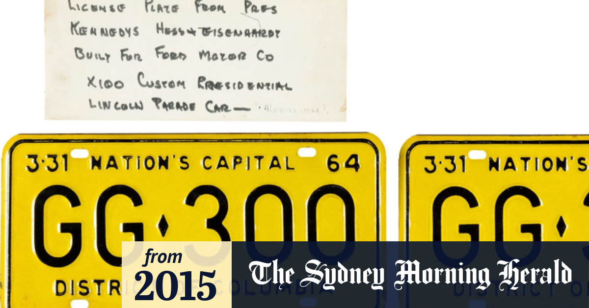 JFK's assassination number plates to sell